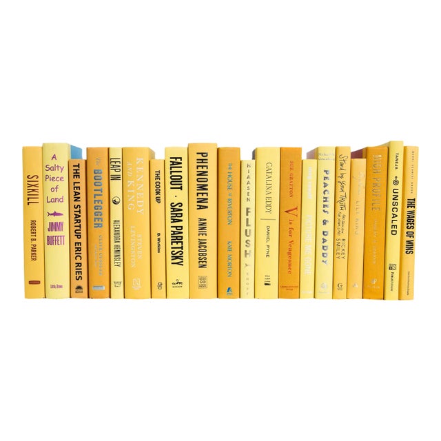 Decorative Books - Daffodil Books - Yellow Books By The Foot For Sale