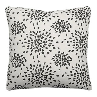 The House of Scalamandré Fireworks Pillow, Black on Off-White For Sale