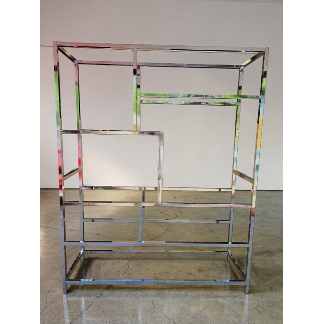 Metal Vintage Chrome Etagere Bookshelf For Sale - Image 7 of 10