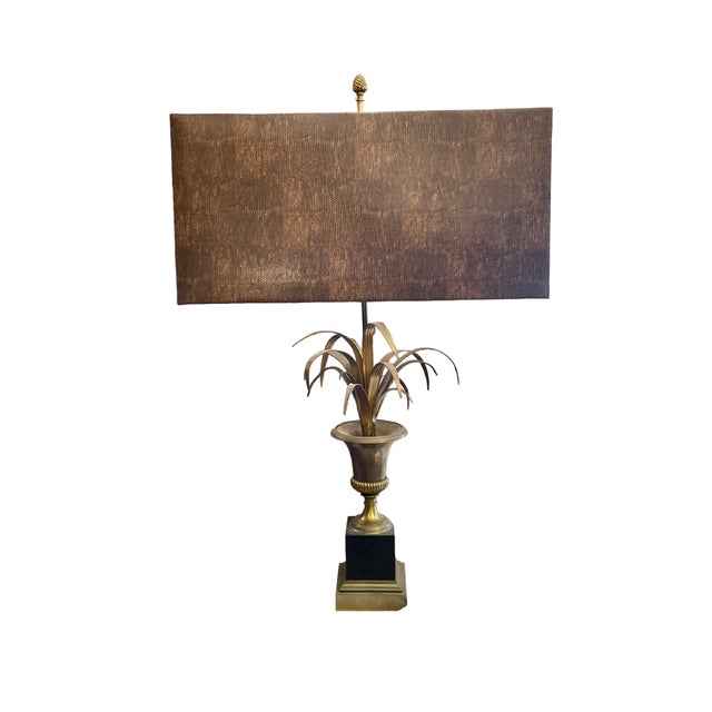 1960s Hollywood Regency Lamp in Gilded Brass, 1960s For Sale - Image 5 of 5