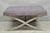 Purple Contemporary Modern Brushed Chrome Frame X-Form Purple Tufted Bench Ottoman For Sale - Image 8 of 13