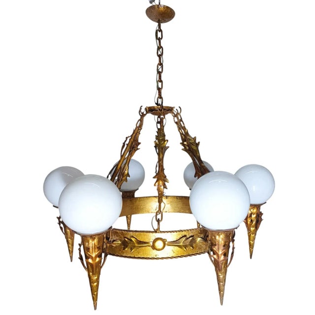 Large Vintage Regency Lamp, 1950s For Sale - Image 7 of 10