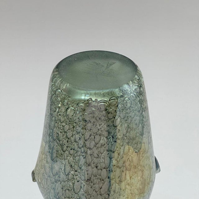 Iridescent Murano-Style Freeform Glass Vase with Efeso Bubble Effect, 1970s For Sale - Image 6 of 10