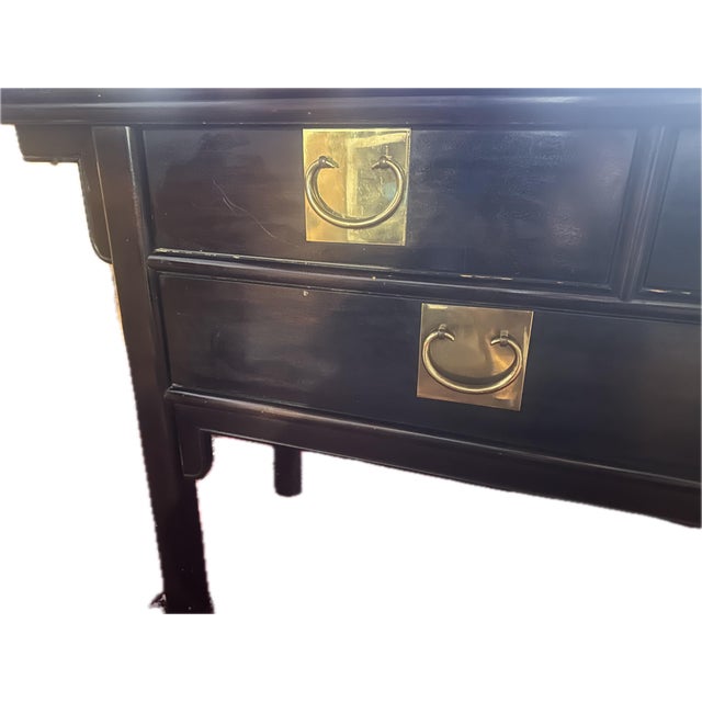 Asian Century Furniture Co. Chin Hua by Raymond Sobota Ebonized Black Lacquered Buffet For Sale - Image 3 of 12