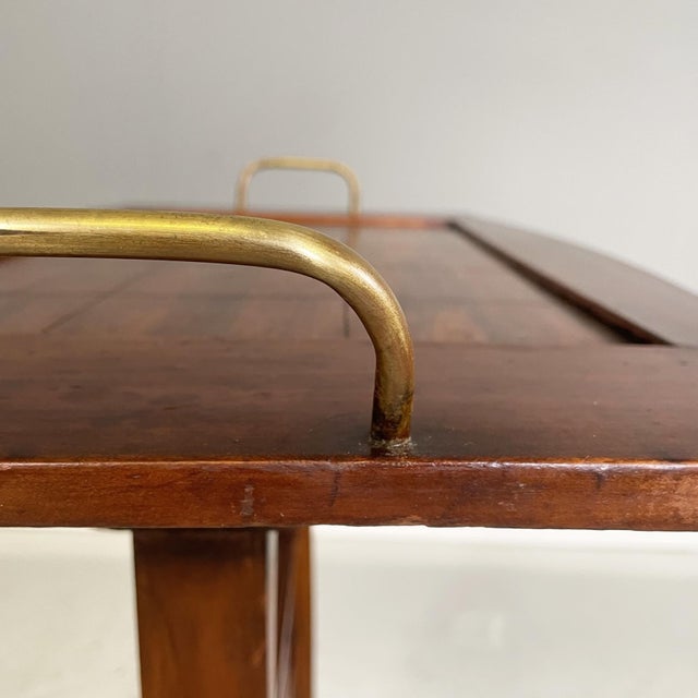 Italian Coffee Table in Wood and Brass, 1900s For Sale - Image 9 of 14