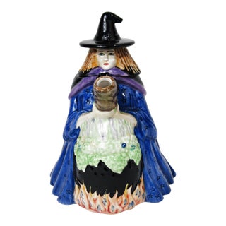 1997 Inspirado Witchy Poo Hand-Painted Halloween Teapot For Sale