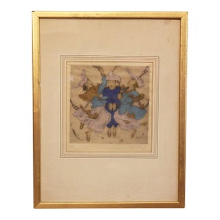 Circa 1920s-30s English "The Dance" Drypoint Hand-Colored Etching by Elyse Ashe Lord For Sale