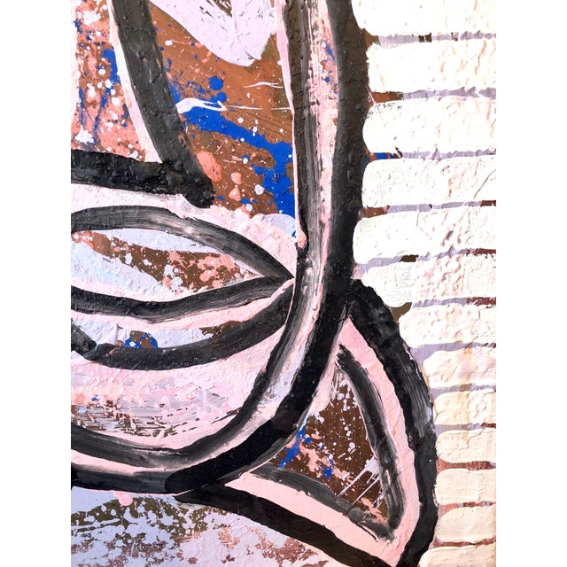 1980s Robin Winters, Conceptual Pop Art Color Mixed Media Painting "Home" Brooke Alexander Gallery, 1986 For Sale - Image 5 of 12