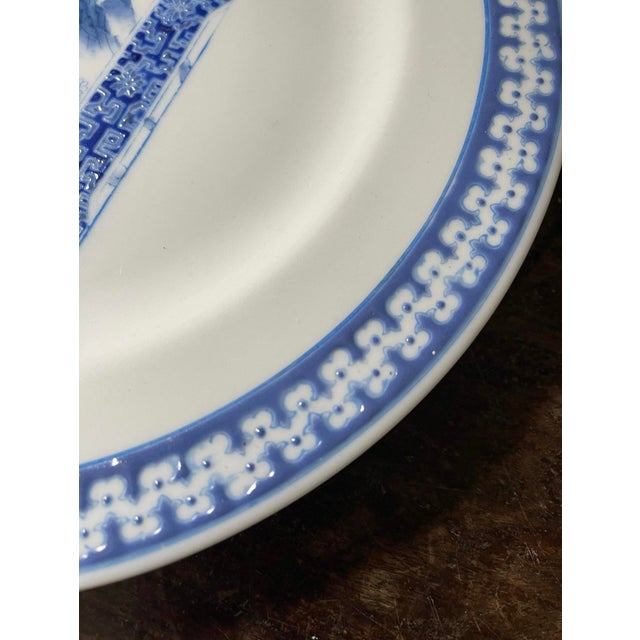 Ceramic Collection of Three (3) Blue and White Asian Decorative 10 5/8” Plates For Sale - Image 7 of 7