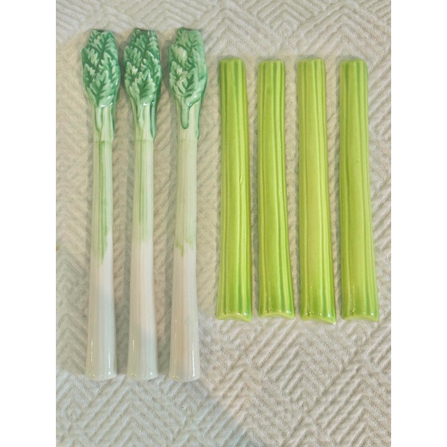 1970’s Ceramic Celery Swizzle Sticks or Bloody Mary Stirrers - A Set of 7 For Sale - Image 9 of 9