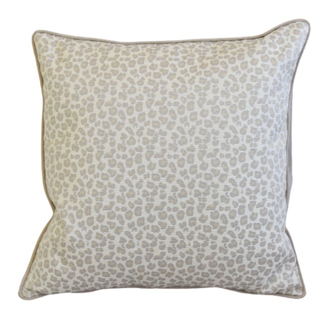Large custom-tailored pillow in a woven cotton/Polyester-blend fabric from Regal Fabrics called "Nikki Luna" depicting a...