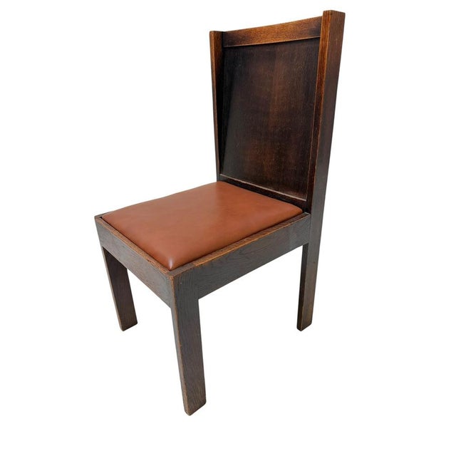 Art Deco Modernist Side Chair with Leather Seat, 1930s For Sale - Image 10 of 10