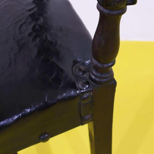 Renaissance Style Chair in Wood and Leather with Studs For Sale - Image 11 of 13