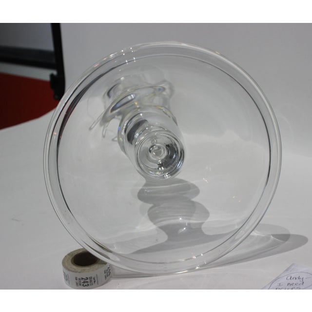 Crystal Double Tear Drop Balustrade 19.5" Candle Holder Steuben Homage Signed by Artisan For Sale - Image 12 of 13