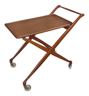 Mid Century Modern Danish Teak Serving Bar Cart