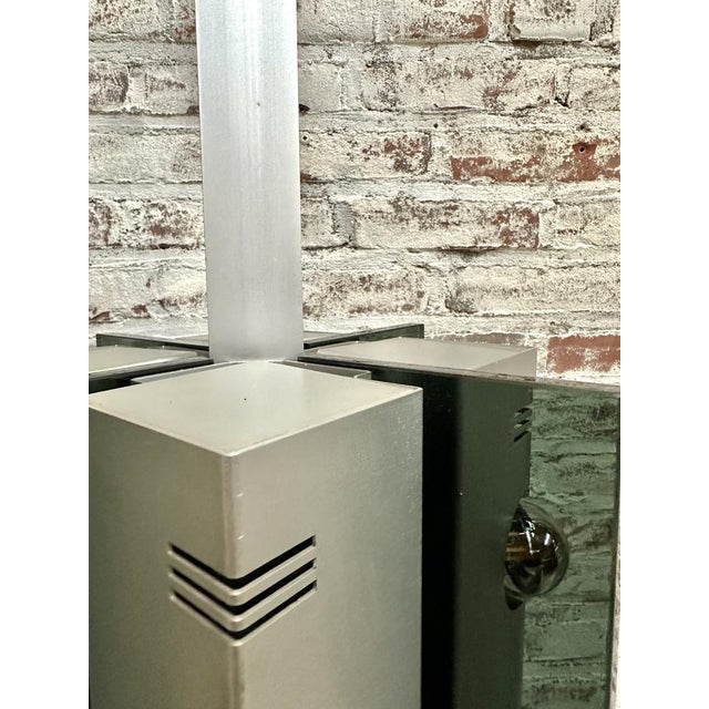 Black Vintage Italian Pendant Lamp in Aluminium and Smoked Glass, 1970s For Sale - Image 8 of 15