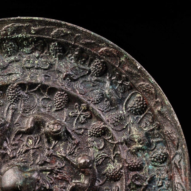 Late 19th Century Bronze Mirror With Sea Beasts and Grapevine Motifs For Sale - Image 9 of 10