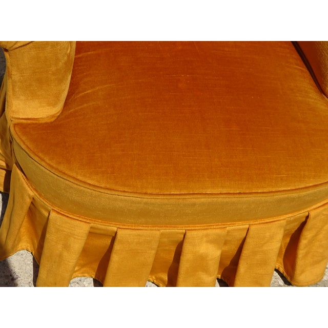 Antique Toadstool Armchair in Silky Yellow Velvet, 1950s For Sale - Image 9 of 18