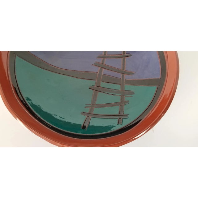 Ceramic 1990s Vintage Ken Artistic Hand-Painted Decorative Pottery Bowl For Sale - Image 7 of 10