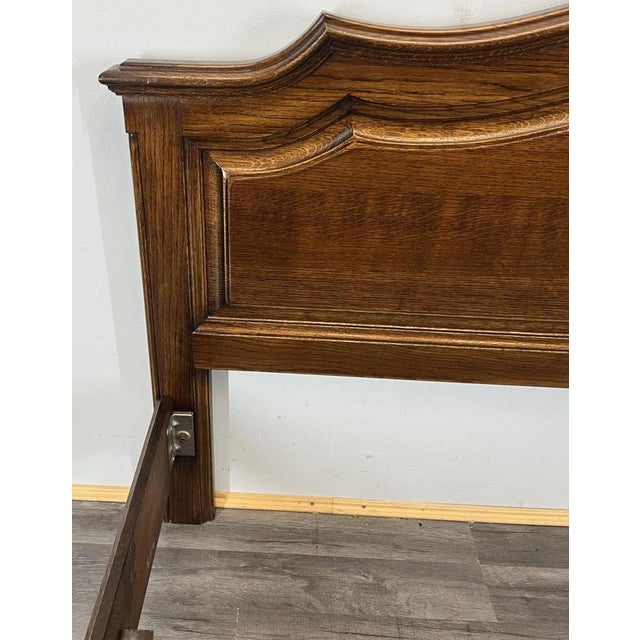 Brown Vintage French Style King Size Bed Frame in Oak For Sale - Image 8 of 13