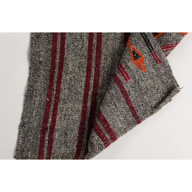 Greige Oushak Vintage Kilim Runner For Sale - Image 8 of 9