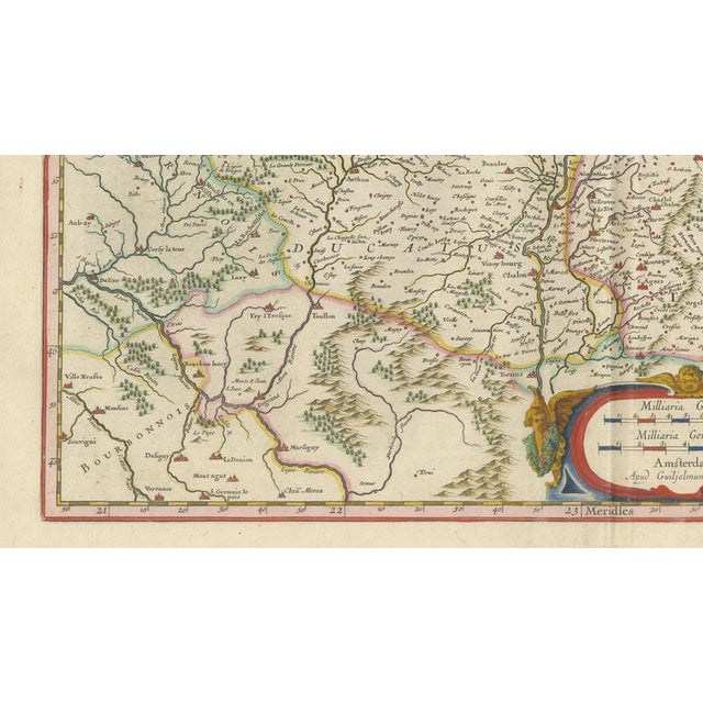 17th Century Antique Blaeu Atlas Map of Burgundy and Franche-Comté, 1642 For Sale - Image 5 of 10