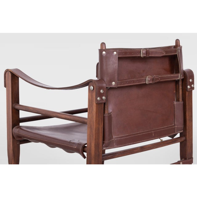 Brown Safari Chair by Kaare Klint, Denmark, 1950 For Sale - Image 8 of 10
