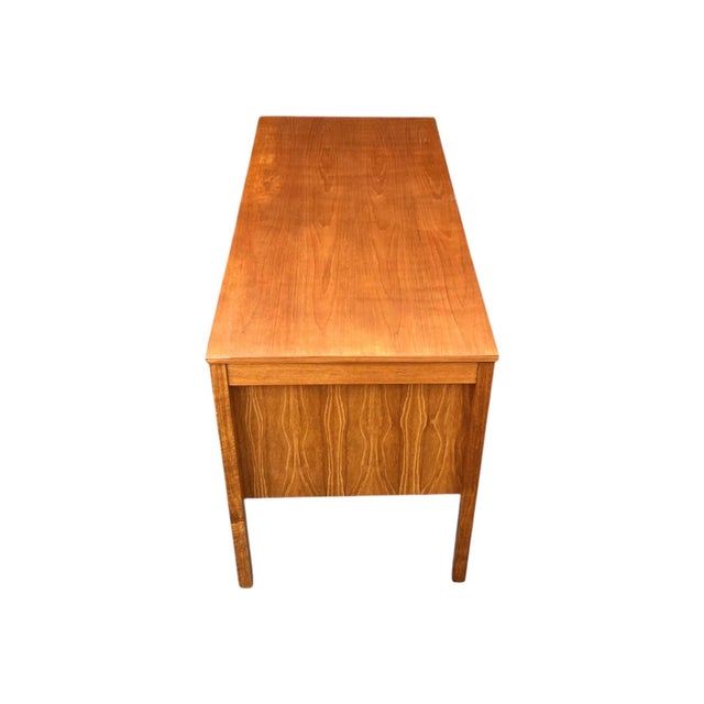 Mid-Century Modern Walnut Desk With File Drawer & Three Drawer Storage, Restored For Sale - Image 11 of 16