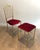1940s 1940s Italian Brass Chiavari Chair and Stool, Seats Covered in Red Velvet- 2 Pieces For Sale - Image 5 of 12