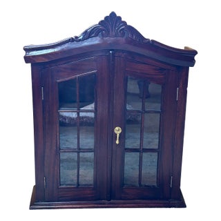 1980s Hanging Curio Cabinet With Glass Doors. For Sale