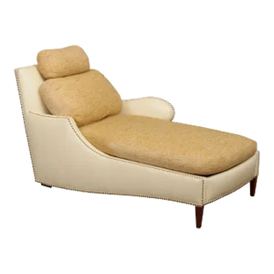 R Jones Dallas Custom Leather & Upholstered Chaise Lounge