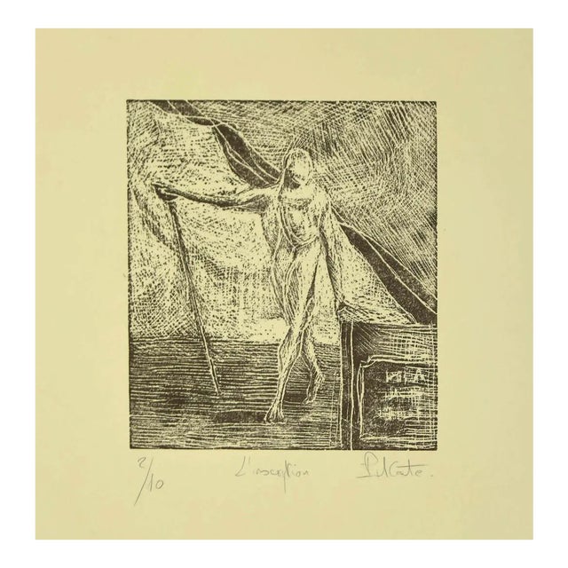 Paul Conte, Inscription, Woodcut, 1974 For Sale