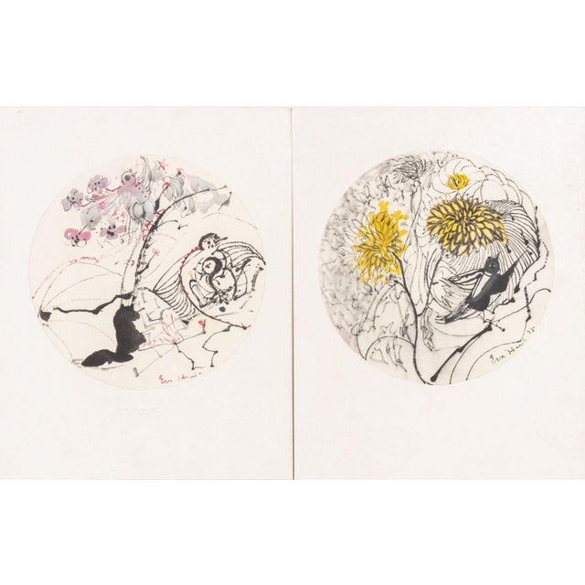 Contemporary Eva Bouzard-Hui Abstract Mixed Media on Paper, 3 For Sale - Image 3 of 9