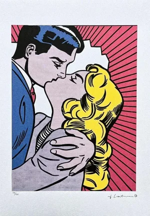 After Roy Lichtenstein, "The Kiss", 1990s, Silk-Screen