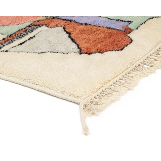 Blue Hand-Knotted Wool Rug by Azele Studio For Sale - Image 8 of 12