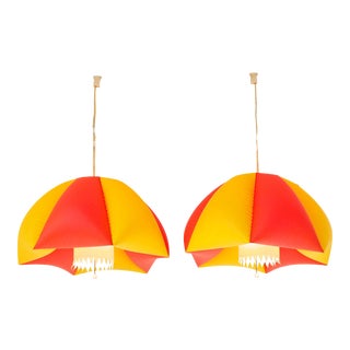 Vintage 1960s Modern Pop Art Japanese Colorful Inflatable Hanging Lamps - a Pair For Sale