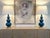 Vintage Blue Glazed Ceramic Table Lamps - A Pair For Sale - Image 11 of 12