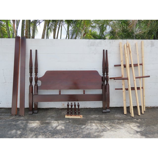 Carved Mahogany King Size Poster Bed 6366 For Sale - Image 4 of 18