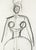 This beautiful small vintage French graphite figure sketch, rendered on paper, showcases energetic and abstracted strokes...