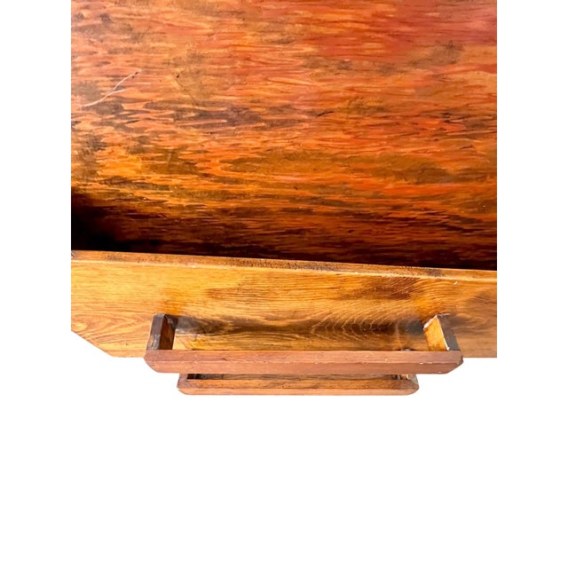 Wood Mid 20th Century Brutalist Style MCM Wood Bookcase Magazine Stand For Sale - Image 7 of 18