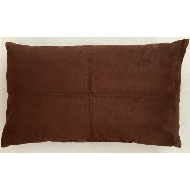 Great faux suede fabric accent pillow. Very light wear.