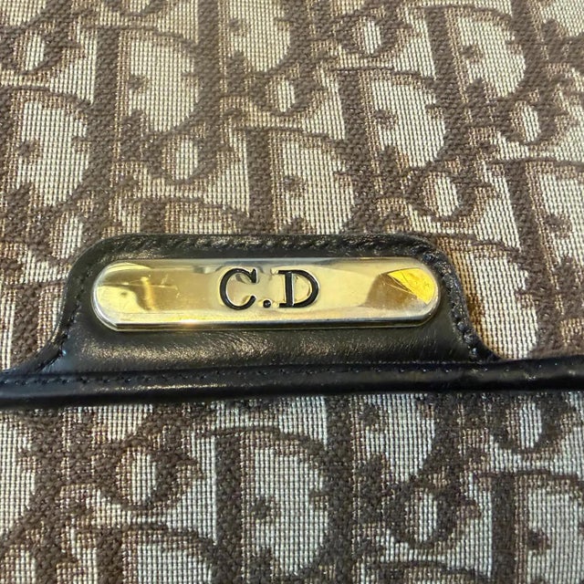 1980s 1980s Vintage Christian Dior Oblique Trotter Canvas Shoulder Bag For Sale - Image 5 of 14