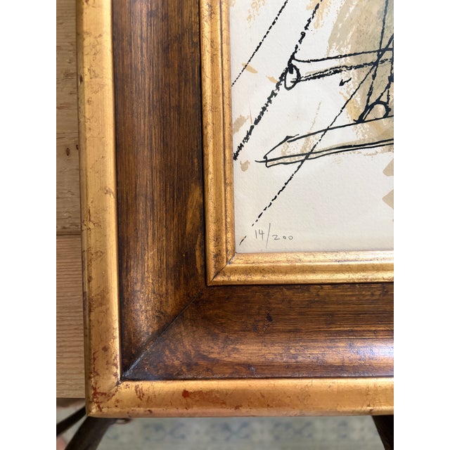 1970s “Fishing Boats” by Bruno Zupan Signed Limited Edition Lithograph 14/200 17x33 - Framed For Sale - Image 10 of 12