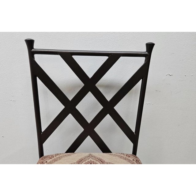 1990s 1990s Ethan Allen Biscayne Swivel Counter Bar Stool Wrought Iron For Sale - Image 5 of 16