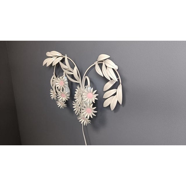 Metal Vintage Floral Wall Lamp attributed to Hans Kögl, 1970s For Sale - Image 7 of 14