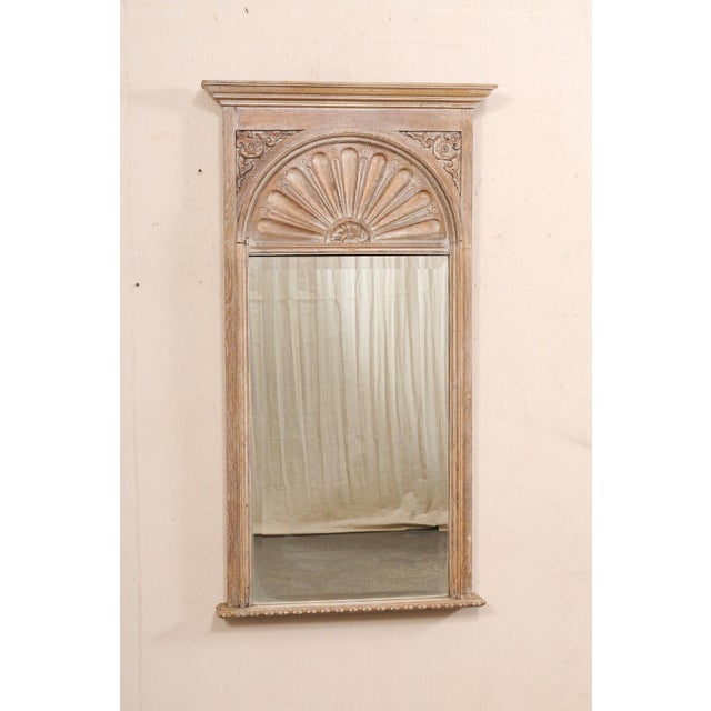 French French Antique Fan-Carved Pier Mirror For Sale - Image 3 of 11