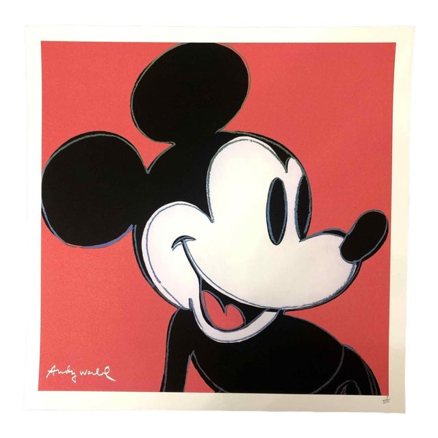 1990s After Andy Warhol "Mickey Mouse Pink" Lithograph For Sale