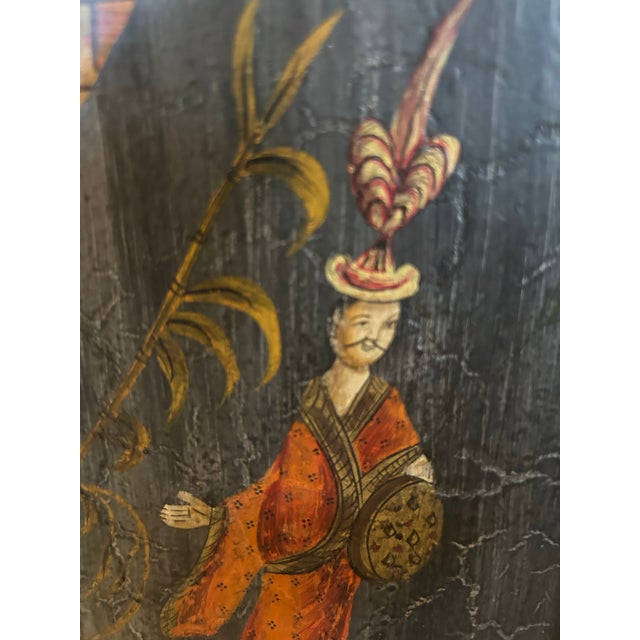 Metal Vintage Metal Chinoiserie Wastebasket For Sale - Image 7 of 10