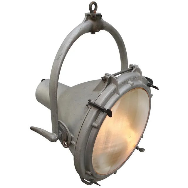 Industrial hanging light spotlight by crouse-hinds, canada / usa. cast aluminum with frosted glass. diameter: 40 cm e27 /...