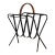 1940s Iron and Leather Magazine Rack in the Style of Jacques Adnet For Sale